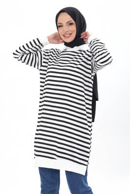 Çizgili Tunik Siyah - 23925 - 2