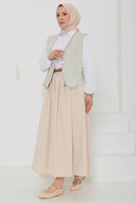 Denim Kısa Yelek Taş - 27099 - 4