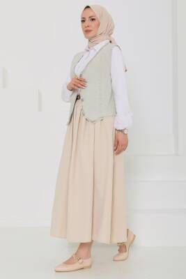 Denim Kısa Yelek Taş - 27099 - 5