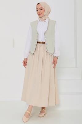 Denim Kısa Yelek Taş - 27099 - 6