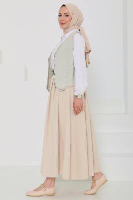 Denim Kısa Yelek Taş - 27099 - 7