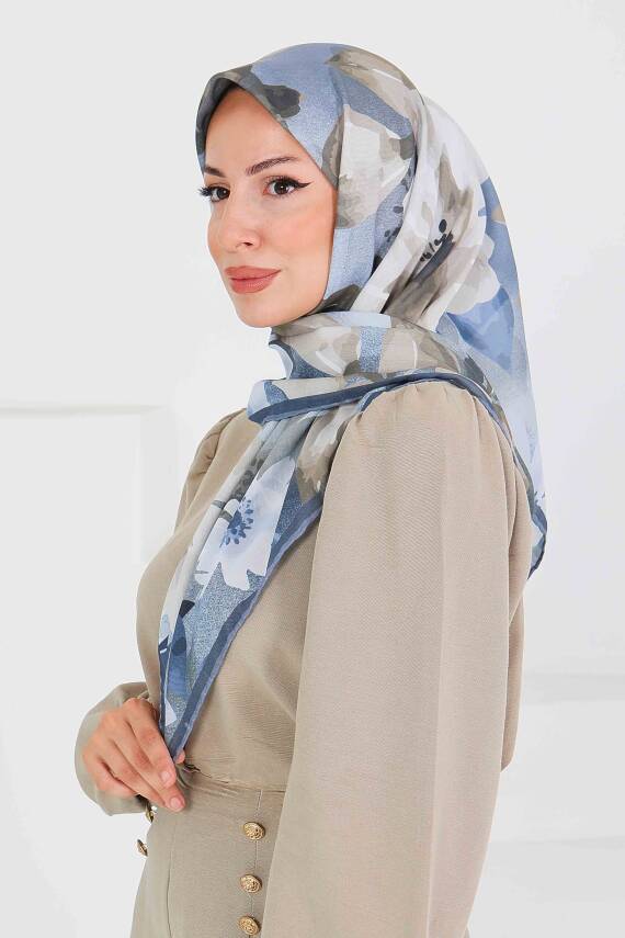 Desenli Bambu Şal Antrasit - 27522 - 3