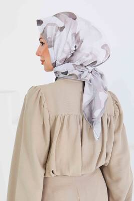 Desenli Bambu Şal Bej - 27522 - 4