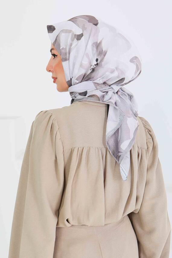 Desenli Bambu Şal Bej - 27522 - 4