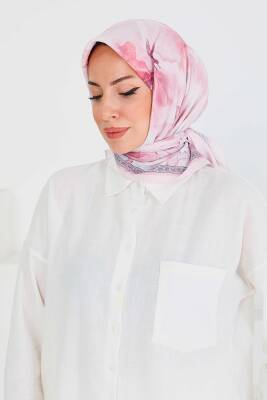 Desenli Bambu Şal Gül - 27521 - 3