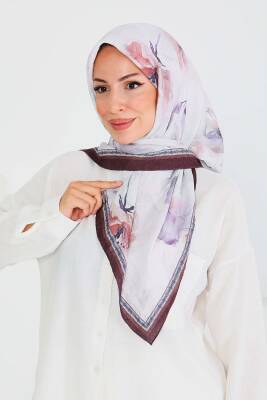 Desenli Bambu Şal Kahve - 27521 - 3