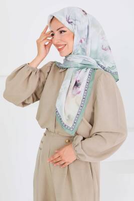 Desenli Bambu Şal Mint - 27521 - 3