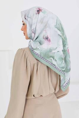 Desenli Bambu Şal Mint - 27521 - 5