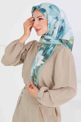 Desenli Bambu Şal Mint - 27522 - 3