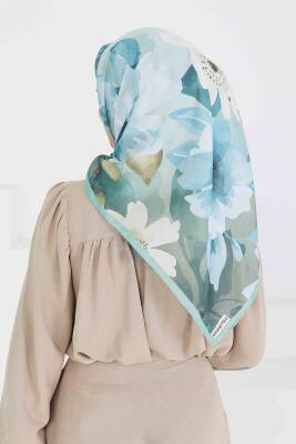 Desenli Bambu Şal Mint - 27522 - 5