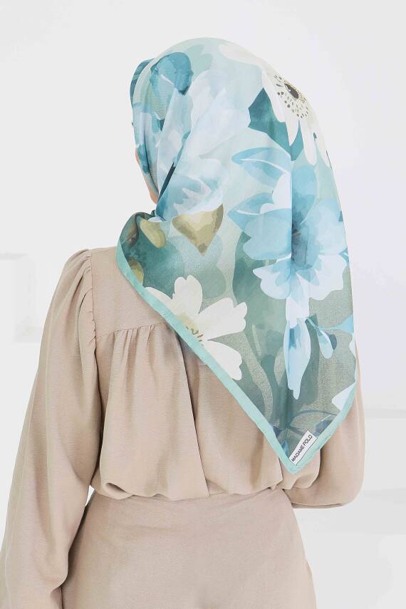 Desenli Bambu Şal Mint - 27522 - 5