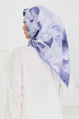 Desenli Bambu Şal Mor - 27522 - 4