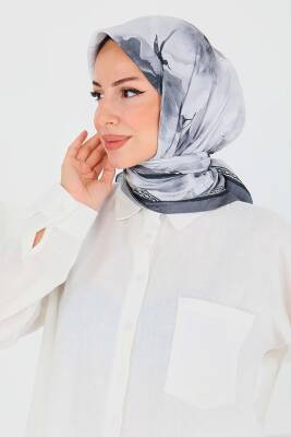 Desenli Bambu Şal Siyah - 27521 