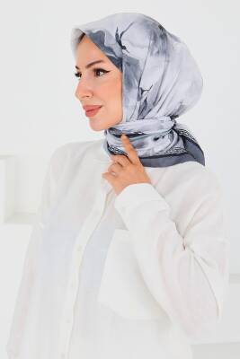 Desenli Bambu Şal Siyah - 27521 - 3