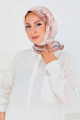 Desenli Bambu Şal Somon - 27521 