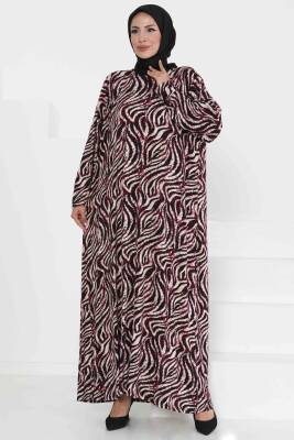 Desenli Elbise Mor - 27370 - 1