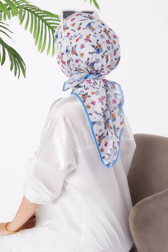 Desenli Eşarp Bebe Mavi - 25978 - 3