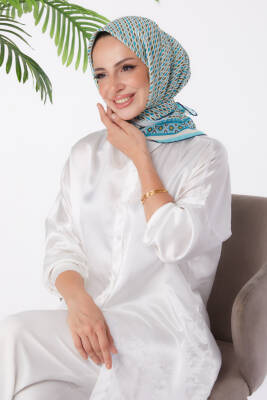 Desenli Eşarp Mint - 25974 - 2