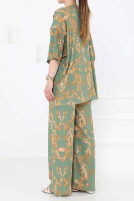 Desenli Kimono Takım Haki - 27287 - 5