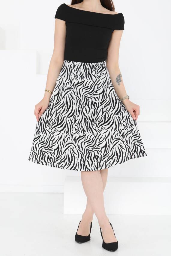 Desenli Mini Boy Etek Beyaz - 27236 - 3
