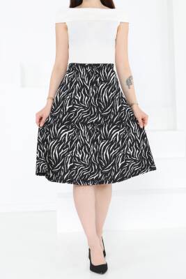 Desenli Mini Boy Etek Siyah - 27236 - 3