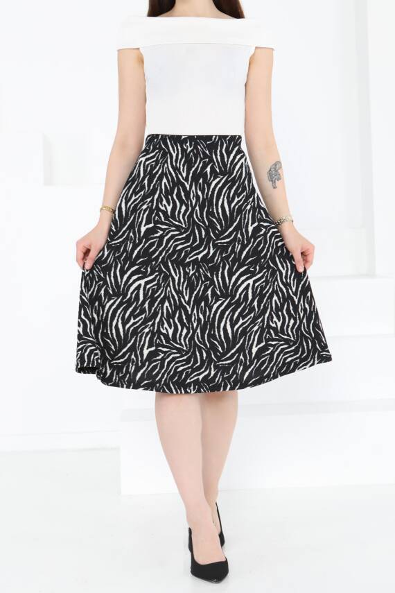 Desenli Mini Boy Etek Siyah - 27236 - 3