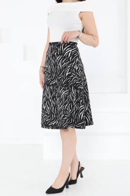 Desenli Mini Boy Etek Siyah - 27236 - 4