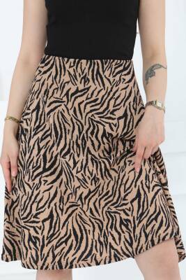 Desenli Mini Boy Etek Vizon - 27236 - 4