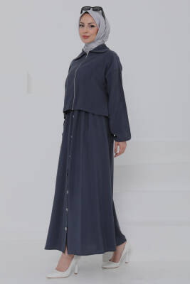 Düğme Detaylı Takım Füme - 27010 - 4