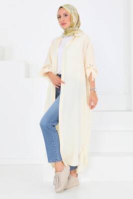 Düğmeli Elbise Ekru - 27547 - 2