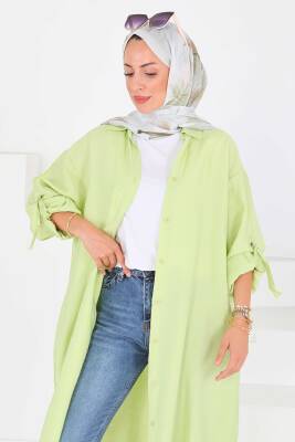 Düğmeli Elbise Yesil - 27547 - 5
