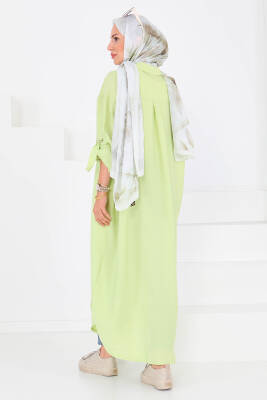 Düğmeli Elbise Yesil - 27547 - 7