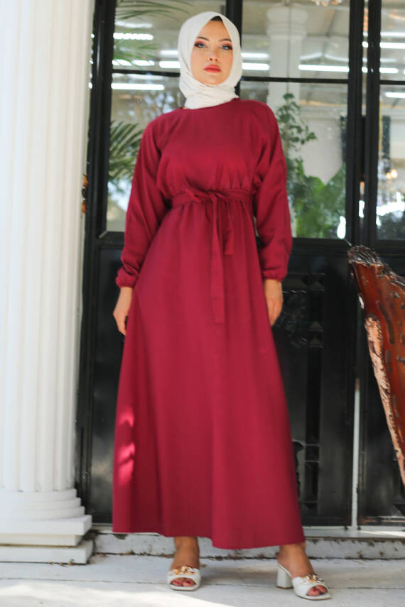 Elbise Bordo - 13221 - 3