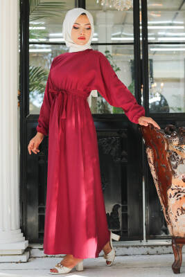 Elbise Bordo - 13221 - 4