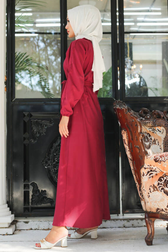 Elbise Bordo - 13221 - 5