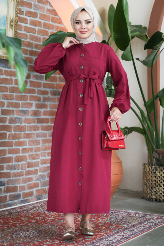 Elbise Bordo - 27289 - 1