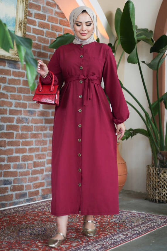 Elbise Bordo - 27289 - 2