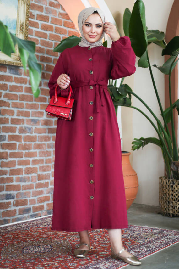 Elbise Bordo - 27289 - 3