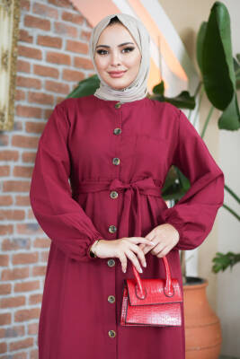 Elbise Bordo - 27289 - 4