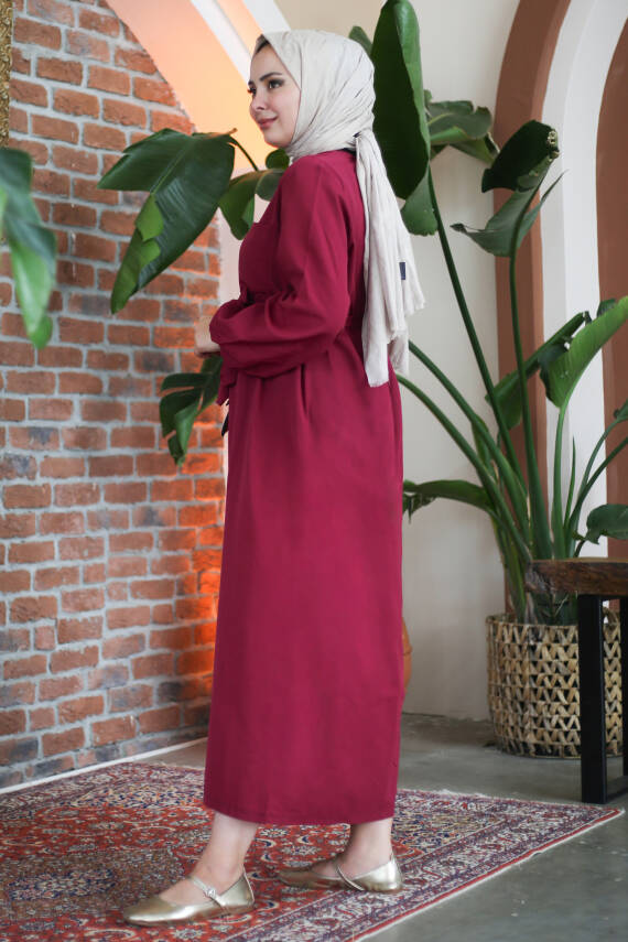 Elbise Bordo - 27289 - 5