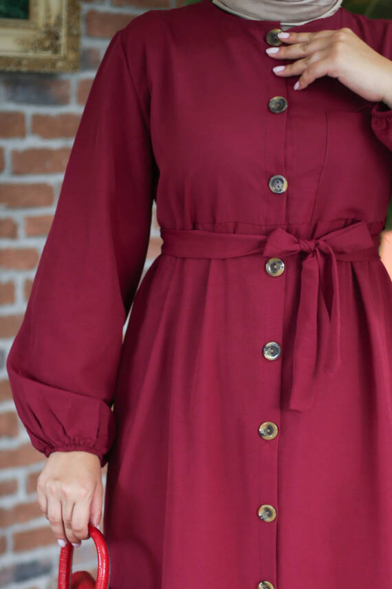 Elbise Bordo - 27289 - 6