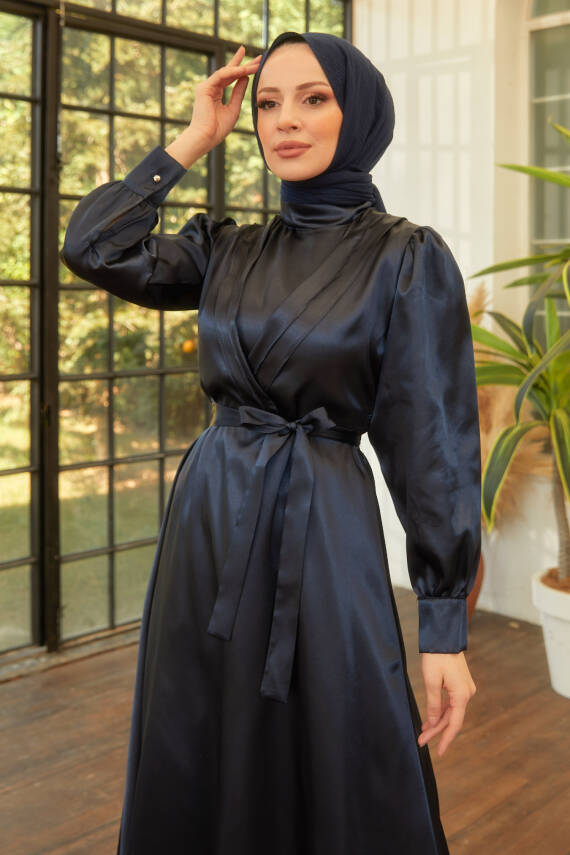 Elbise Lacivert - 11482 - 6