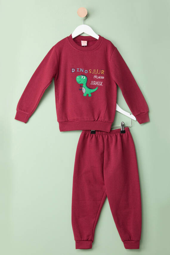 Erkek Çocuk Bordo Baskılı Takım - 18001 - 3