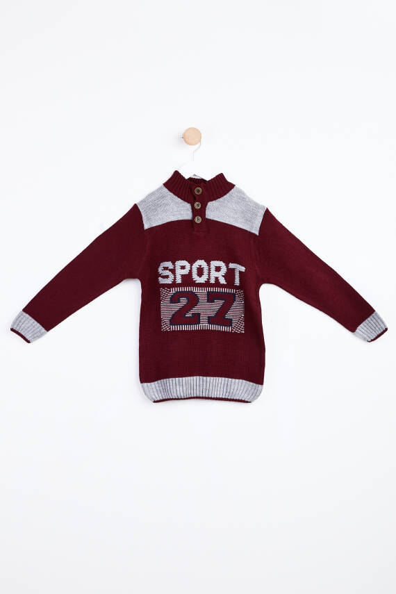 Erkek Çocuk Bordo Kazak - 24101 - 1