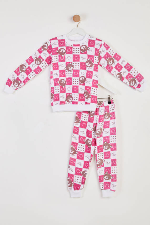 Erkek Çocuk Fuşya Baskılı Pijama Takımı - 26450 - 1