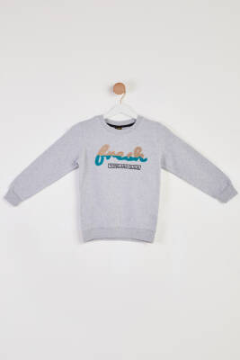Erkek Çocuk Gri Baskılı Sweatshirt - 26438 