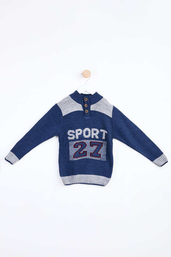 Erkek Çocuk Indigo Kazak - 24101 - 1