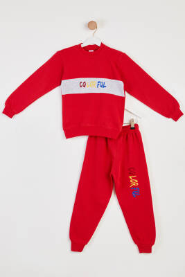 Erkek Çocuk Kirmizi Baskılı Pijama Takımı - 26444 - 1