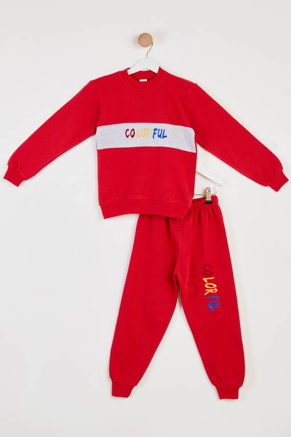 Erkek Çocuk Kirmizi Baskılı Pijama Takımı - 26444 - 1
