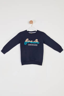 Erkek Çocuk Lacivert Baskılı Sweatshirt - 26438 